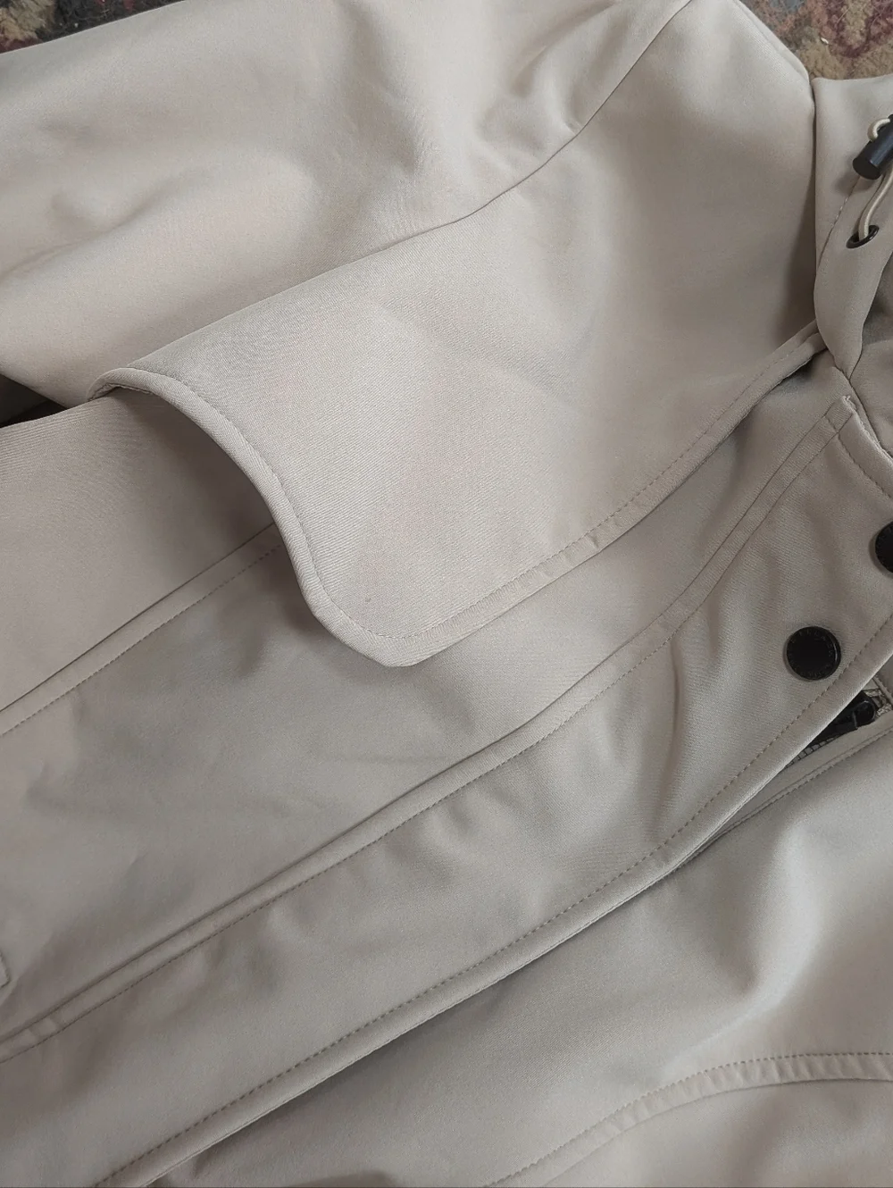 French Connection Softshell Anorak Women’s Hooded  Small Khaki - Picture 14 of 16